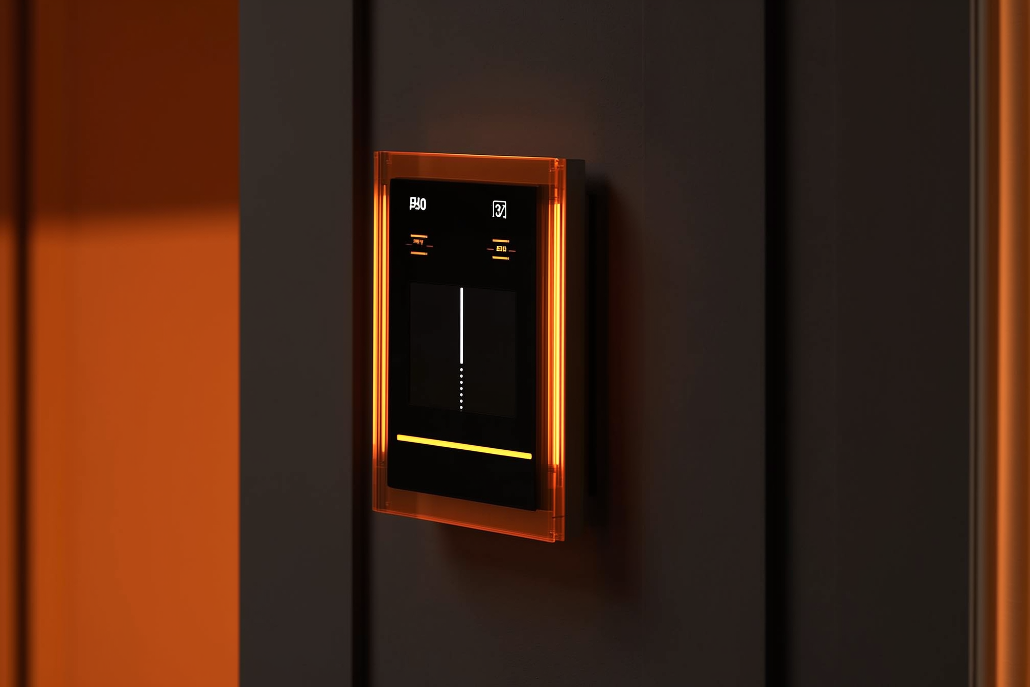 Interior wall-mounted heating thermostat with modern design